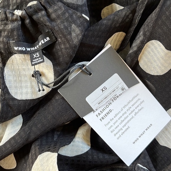 Who What Wear Tiered Tank Blouse in Polka Dot NWT XS - Picture 9 of 11